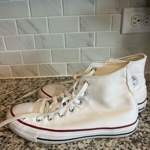 White High Top Converse Chucks- Women’s Size 8